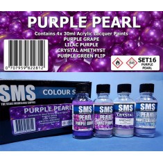 Acrylic Lacquer Paint Set - Purple Pearl (4x 30ml)