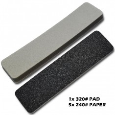 Sanding Plate Refill #Medium Coarse (5x #240 paper, 1x #320 pad)