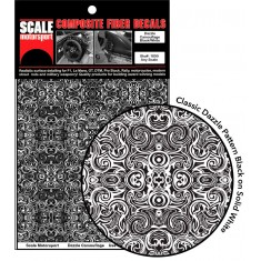 1/24 Dazzle Camouflage Pattern Decals - Black on White (Size: 184.14mm x 123.82mm)