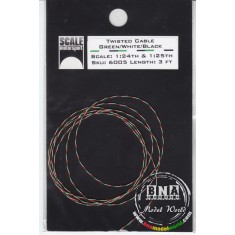 1/24th-1/25th Green/White/Black Twisted Tri-colour Cable Detailing Wire