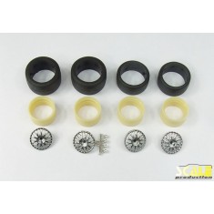 1/24 BBS Porsche 996 GT3R 18" Chrome Wheel Rings, Inserts & Central Wheel Hub Nuts Set 