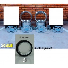 1/24 19" RS4 Wheels #3 with Slick Tyres
