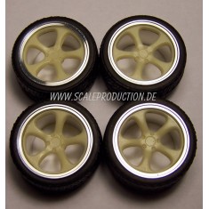 1/24 Techart Formula 5-spoke 19" Wheel Rings & Inserts Set (4 Wheel Rings+4 Wheel Inserts)