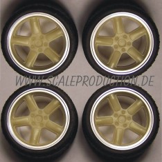 1/24 Schnitzer 5-spoke 19" Type 2 Wheel Rings & Inserts Set(4 Wheel Rings+4 Wheel Inserts)