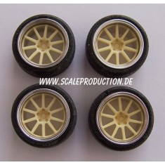 1/24 Sportec Mono 10 19" Wheel Rings and Inserts Set (4 Wheel Rings + 4 Wheel Inserts)