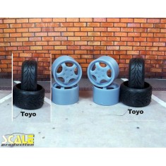 1/24 17" Cup Wheels w/Toyo SretchWall Tyres