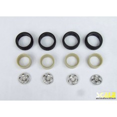 1/24 Work Meister S1 19" Wheel Rings, Inserts & Tyres Set