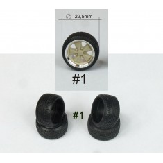 1/24 16" Fuchs Wheel Rings, Inserts and Tyres Set (4 Wheel Rings+4 Wheel Inserts+4 Tyres)