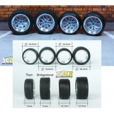 1/24 17" Fifteen 52 Outlaw 001 Wheels with Toyo Stretch Wall Tyres
