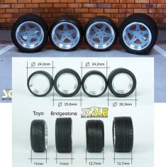 1/24 17" RUF Speedline Wheels w/Bridgestone Tyres