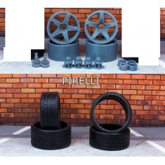 1/24 21'' HRE 305M Wheels with Pirelli Tyre (4pcs)