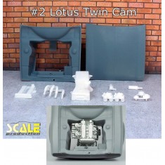 1/24 Ford Escort 1 Engine Bay & Bonnet w/Lotus TwinCam Engine Transkit for Belkits