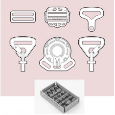 1/24 Racing 6-point Seatbelt Buckles for One Seat