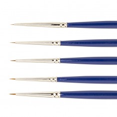 Kolinsky Sable Ultra-Fine Detail Brush Set x5 (10/0, 20/0, 30/0, 40/0, 50/0)