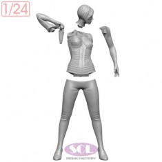 1/24 Futuristic Female Operative in Black Tactical Bodysuit Resin Figure (Margot)