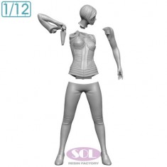 1/12 Futuristic Female Operative in Black Tactical Bodysuit Resin Figure (Margot)