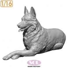 1/16 German Shepherd Lying Down Pose (3D Printed Kit)