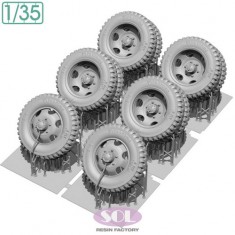 1/35 WWII US 2.5-Ton 6x6 Cargo Truck Wheel & Tyre Set for Tamiya (3D Printed Kit)