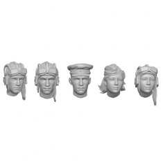 1/16 WWII Russian Tank Crew Head Set (5pcs)