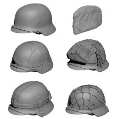 1/16 WWII German Helmets and Side Cap
