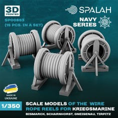 1/350 Kriegsmarine Wire Rope Reels (15pcs) for Bismarck Scharnhorst Gneisenau Tirpirtz