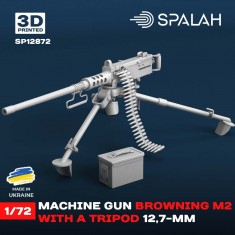 1/72 Machine Gun Caliber 12.7mm Browning M2 with a Tripod