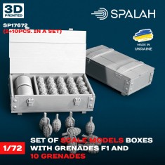 1/72 Boxes with Grenades F1 (2pcs) and 10 Grenades