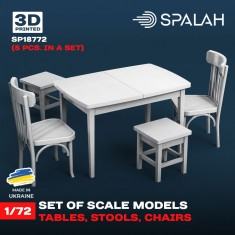 1/72 Table with Stools and Chairs (5pcs)