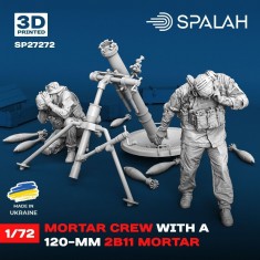 1/72 Mortar Crews (2 figures) with 120mm 2B11 Mortar