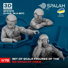 1/72 US M2 Bradley Crew Figure Set (3 Figures, 3D Printed)