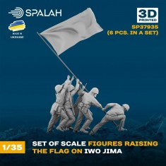 1/35 WWII US Marines Raising the Flag on Iwo Jima (6 Figures, 3D Printed)