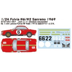 1/24 Fulvia #6/#2 Sanremo 1969 Decal for Italeri kit