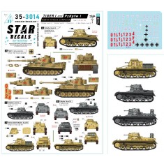 1/35 Tiger I and PzKpfw I Decal - North Africa Campaign. Tiger I Early. Pz I Ausf A