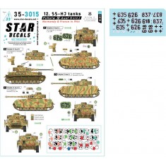 1/35 PzKpfw IV Ausf H and J Decal - 12-tanks. Normandy and France in 1944