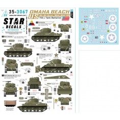 1/35 US 743rd Tank Battalion Omaha Beach 1944 Decal for M4 Sherman M4A1 DD