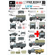 1/35 Decals for LKW Lastkraftwagen Opel Blitz and Mercedes-Benz L 3000