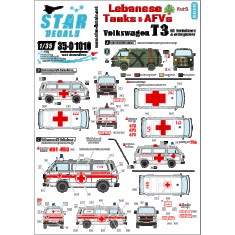 1/35 Decals for Lebanese Tanks and AFVs #3 Volkswagen T3 Red Cross Ambulance & Transporter