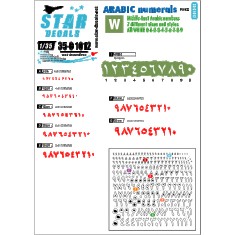 1/35 Arabic Numerals #2 - Generic White Numbers 0-9 in 7 Sizes and Styles