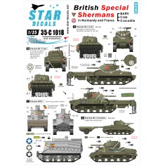 1/35 Decals for British Special Shermans - BARV, Crab and Crocodile in Normandy and France