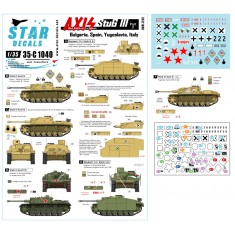 Decals for 1/35 Axis/Eastern European StuG III Part.2 - Bulgaria/Spain/Yugoslavia/Italy