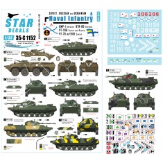 Decals for 1/35 Naval Infantry #4 - Soviet & Russian PT-76, BMP-1, BTR-80 (Ukrainian)