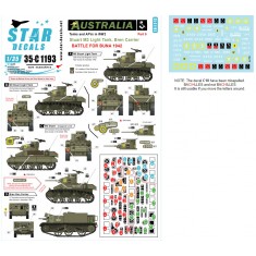 Decals for 1/35 Australia #5 Battle of Buna 1942 Stuart M3 Light Tank, Bren Carrier AFVs