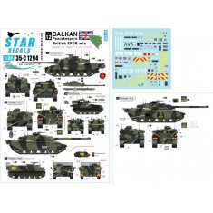 Decals for 1/35 Balkan Peacekeepers #12 British SFOR Challenger I 2 Scimitar CVR(T) FV432