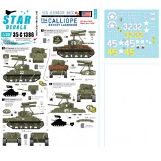 Decals for 1/35 T34 Calliope Rocket launcher. For M4 and M4A3 Sherman.