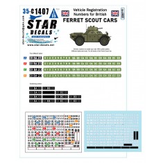 1/35 British Ferret Scout Car Decals - Vehicle Registration Numbers