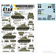 1/35 Indochine Decal #9 - R.B.C.E.O. Shermans M4/MA1 M4 Composite/M4(105mm)/M4A1E8(76mm)