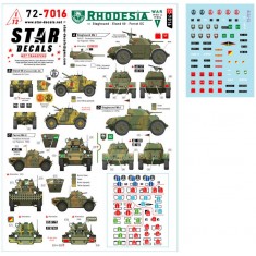 1/72 Rhodesia #1 Decal - Staghound, Eland 60 and Ferret Mk 2 Armoured Cars