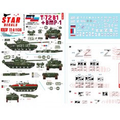 Decals for 1/72 War in Ukraine # 6. T-72B1 BMP-1 Donetsk and Luhansk Republics 2022