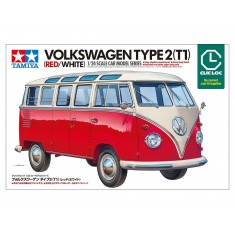 1/24 Clic Loc Volkswagen Type 2 (T1) Red/White