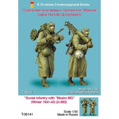 1/35 Soviet Infantry with Maxim Machine Gun Winter 1941-1943 (2 Figures & Guns)